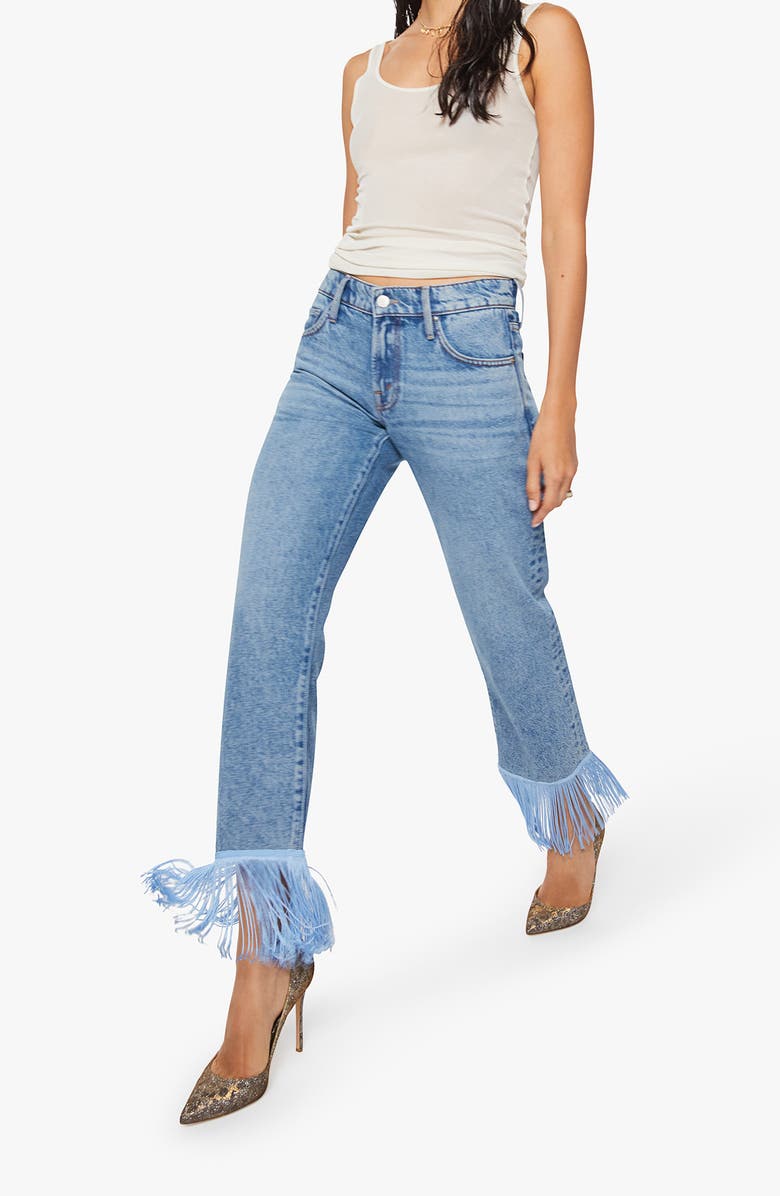 MOTHER The Relish Fringe Ankle Jeans, Alternate, color, Jerky
