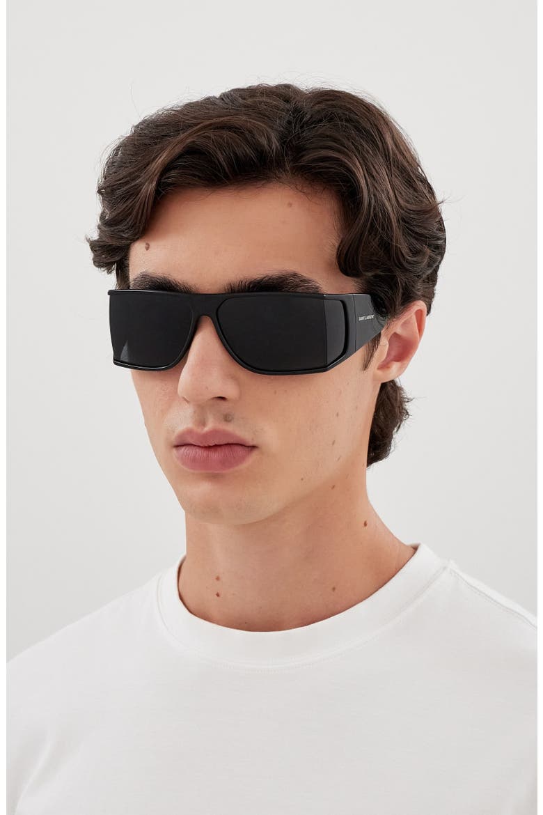 SL 806 75mm Oversize Rectangular Sunglasses, Alternate, color, BLACK