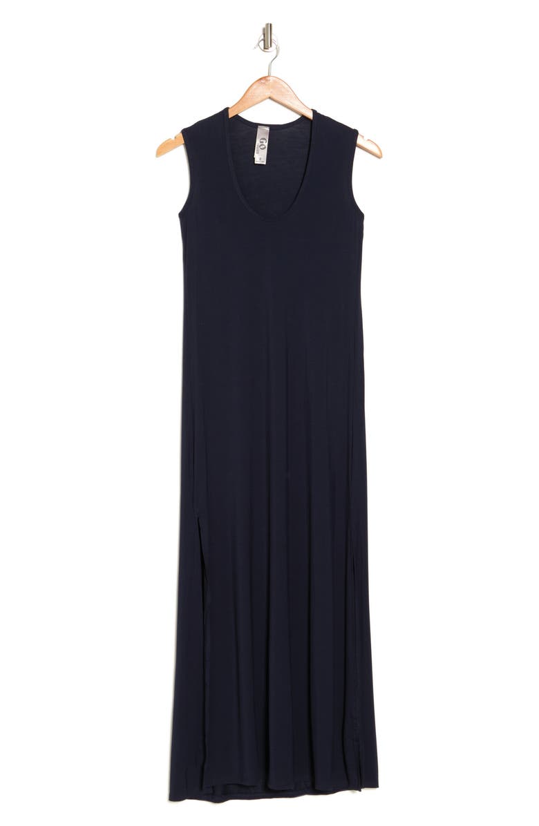 GO COUTURE V-Neck Maxi Dress, Alternate, color, Navy