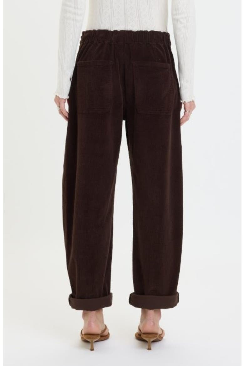 Villa Drawstring Barrel Leg Pants, Alternate, color, CHOCOLATE
