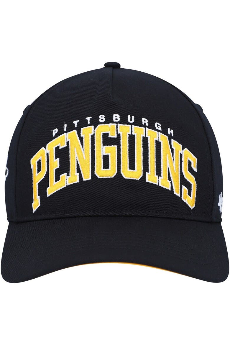 Men's '47 Black Pittsburgh Penguins Block Arch Hitch Snapback Hat, Alternate, color, Black
