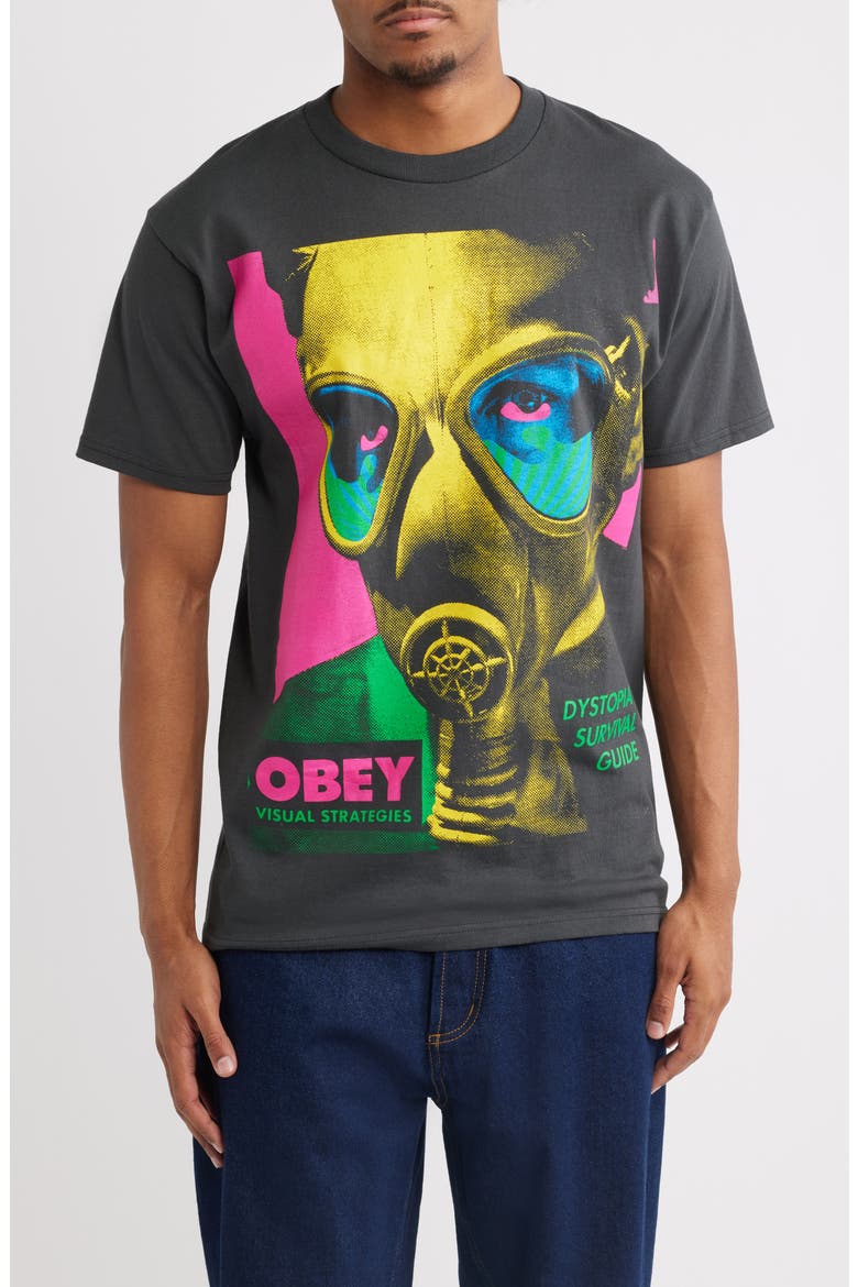 Gas Mask Graphic T-Shirt, Main, color, VINTAGE BLACK