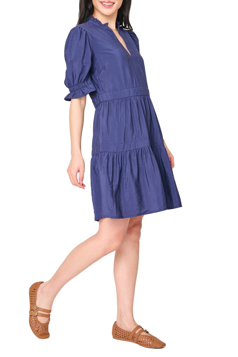 Decked Out Elbow Sleeve Dress, Alternate, color, NAVY