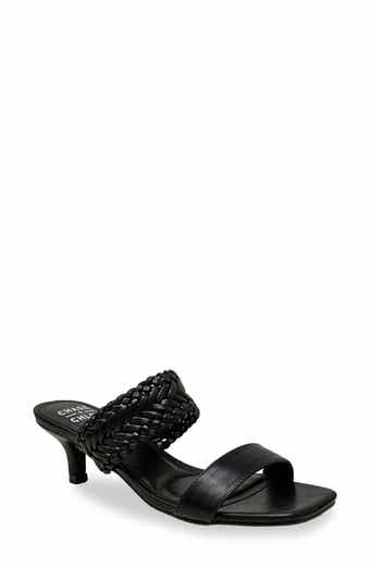 CHASE AND CHLOE Woven Double Strap Kitten Heel Sandal