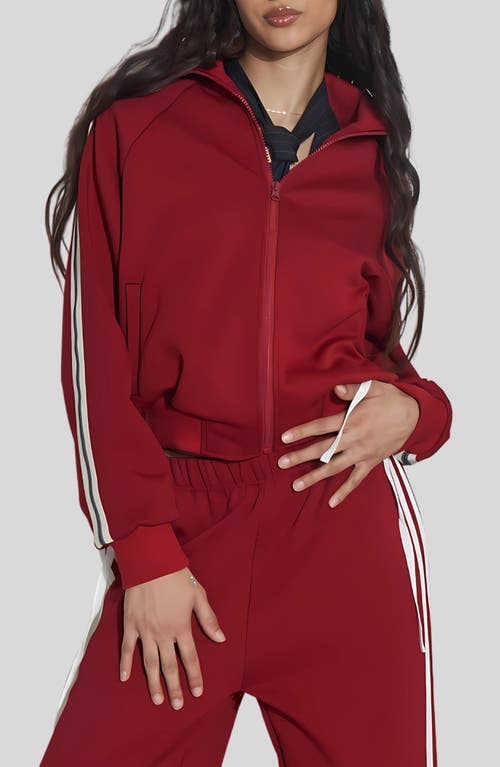 Find Me Now Ponte Track Jacket In Red
