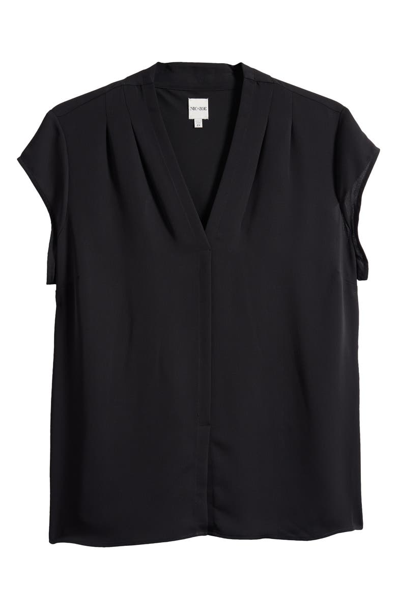 NIC+ZOE Day to Night Cap Sleeve Top, Main, color, Black Onyx