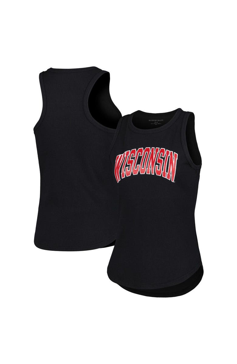 BOXERCRAFT Women's Black Wisconsin Badgers Adrienne Tank Top, Main, color, 