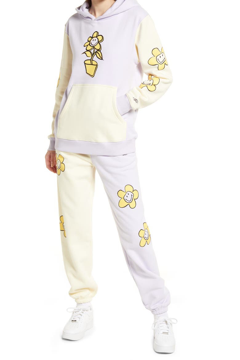 Smiley® x By Samii Ryan Growing Smiles Colorblock Fleece Joggers, Alternate, color, LAVENDER
