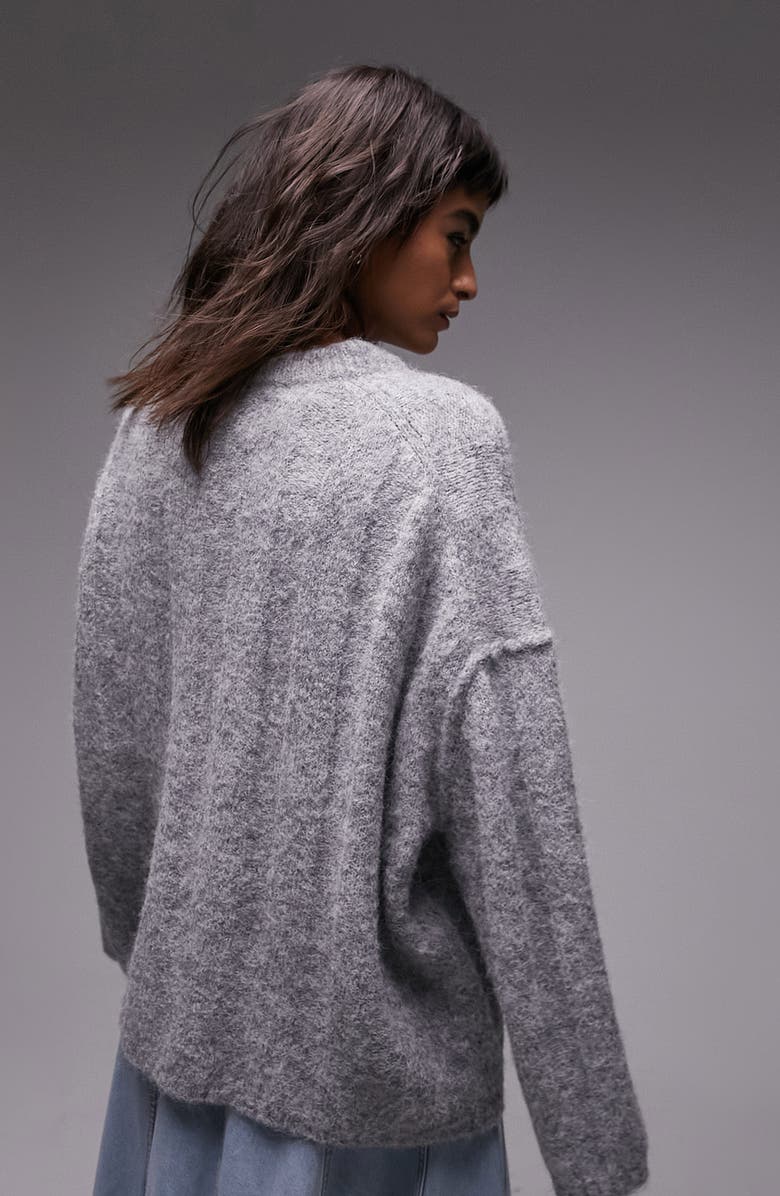 Topshop Fluffy Wide Rib Sweater, Alternate, color,