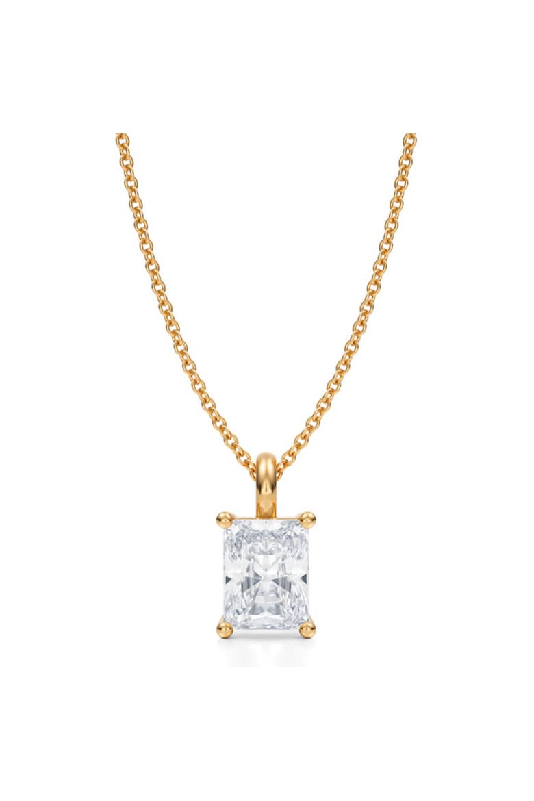 Radiant Solitaire Lab Diamond Pendant Necklace 14K 1.0ct, Main, color, Yellow Gold