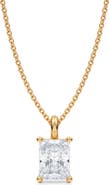 ALLUREZ Radiant Solitaire Lab Diamond Pendant Necklace 14K 1.0ct