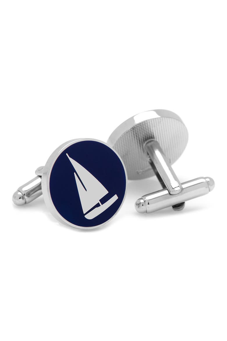 Sailboat Cuff Links, Alternate, color, BLUE