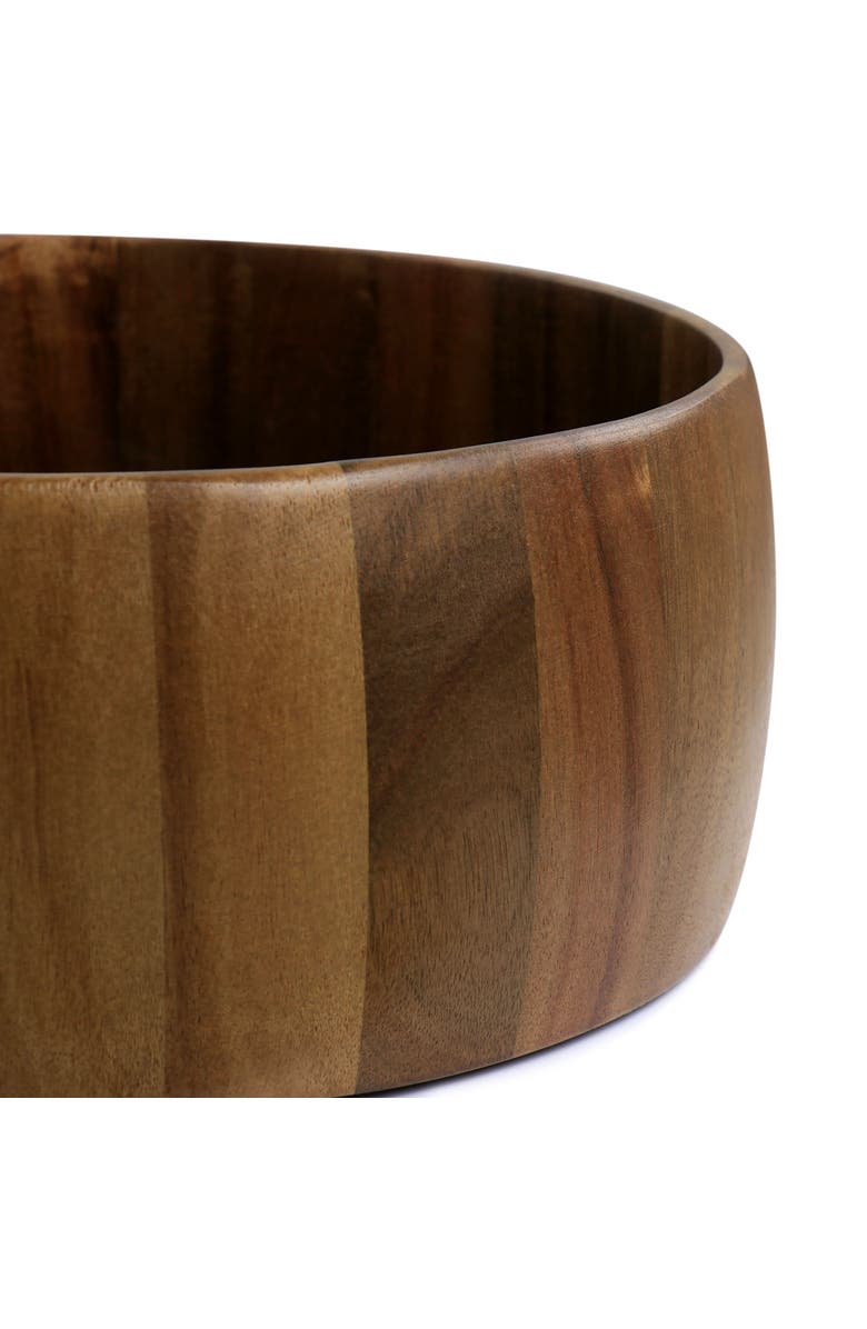 Gibson Elite 3 Piece Acacia Wood Salad Bowl and Spoon Set, Alternate, color, Brown