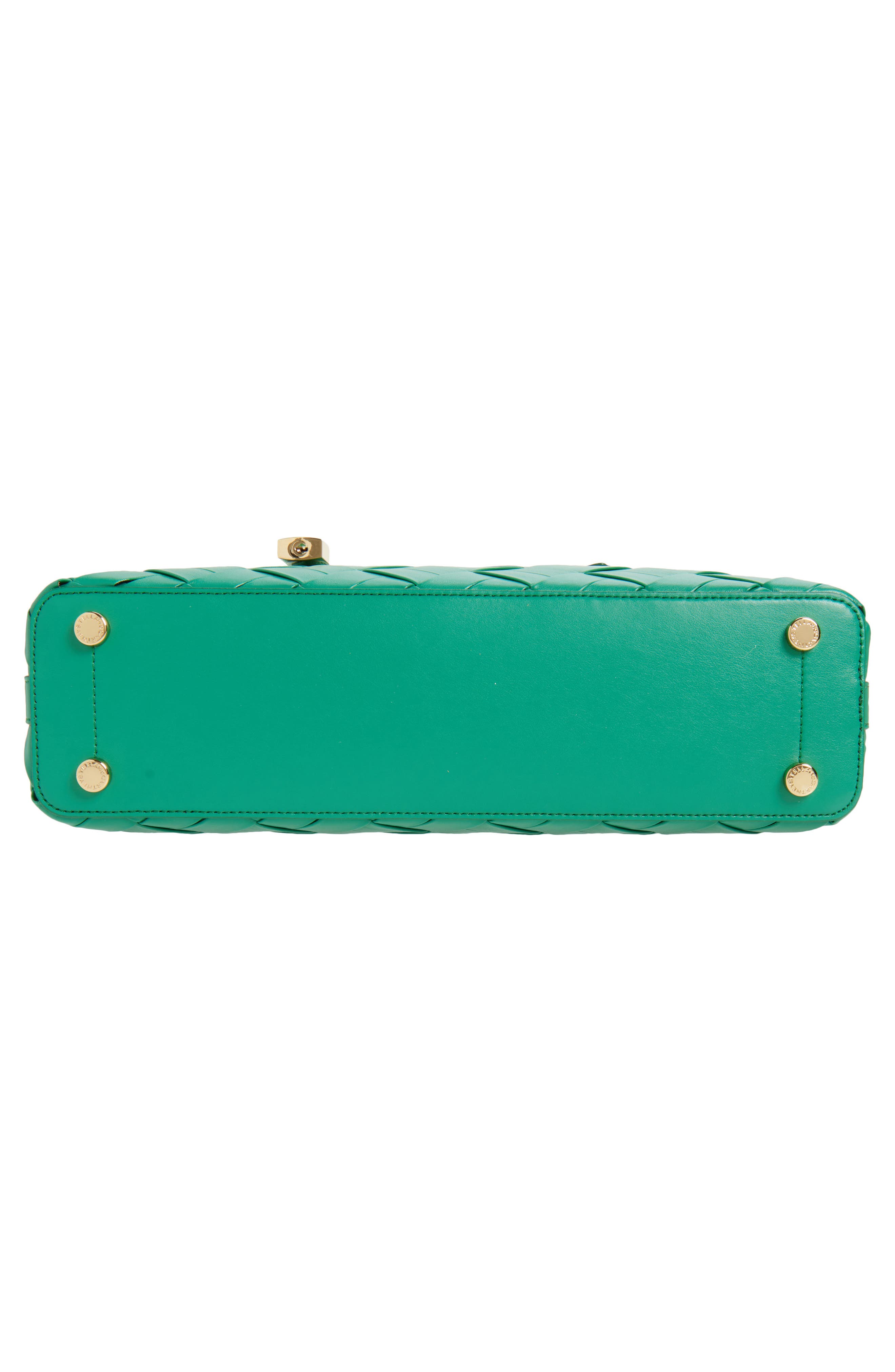 Stella McCartney Ryder Woven Faux Leather Shoulder Bag, Alternate, color, Bright Green