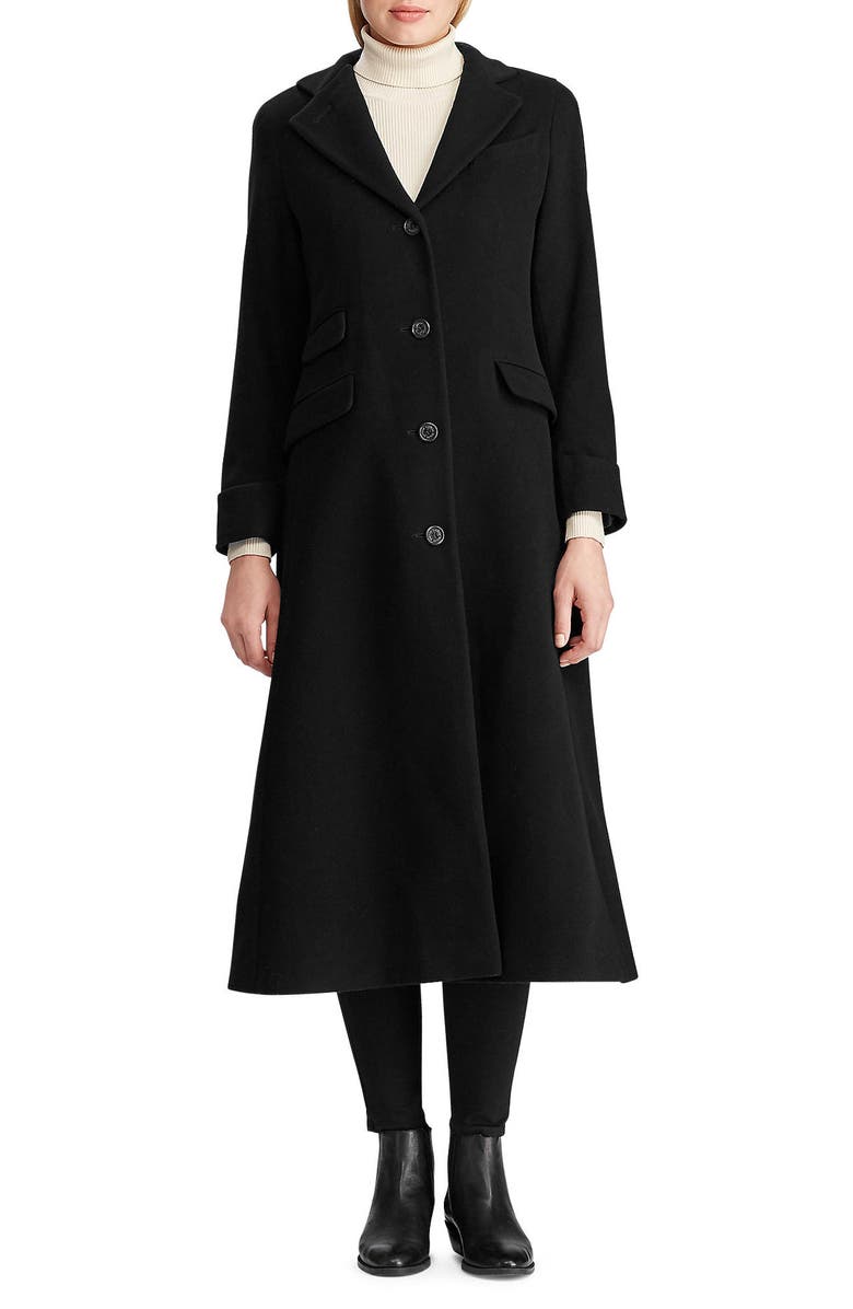 Lauren Ralph Lauren Longline Wool Blend Reefer Coat, Main, color, 