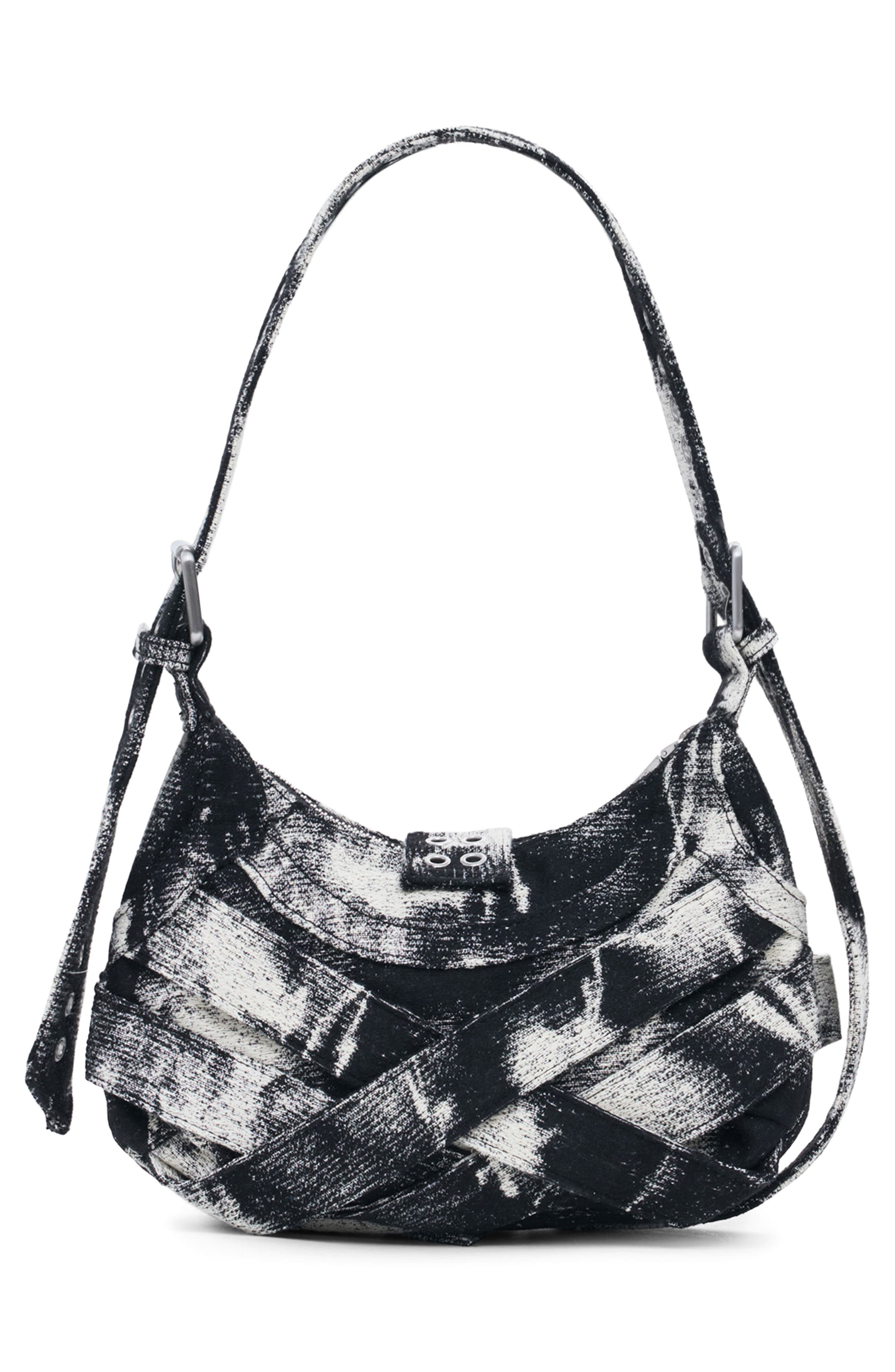 Desigual Logo Belt Detail Shoulder Bag, Alternate, color, Light Gray