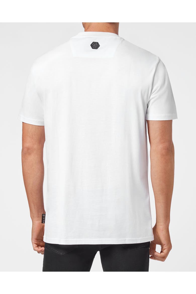 T-Shirt Round Neck Skull Men, Alternate, color, white
