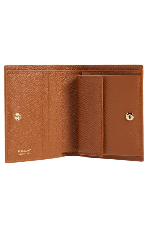 Ferragamo Compact Wallet Gold-tone Hardware In Brown