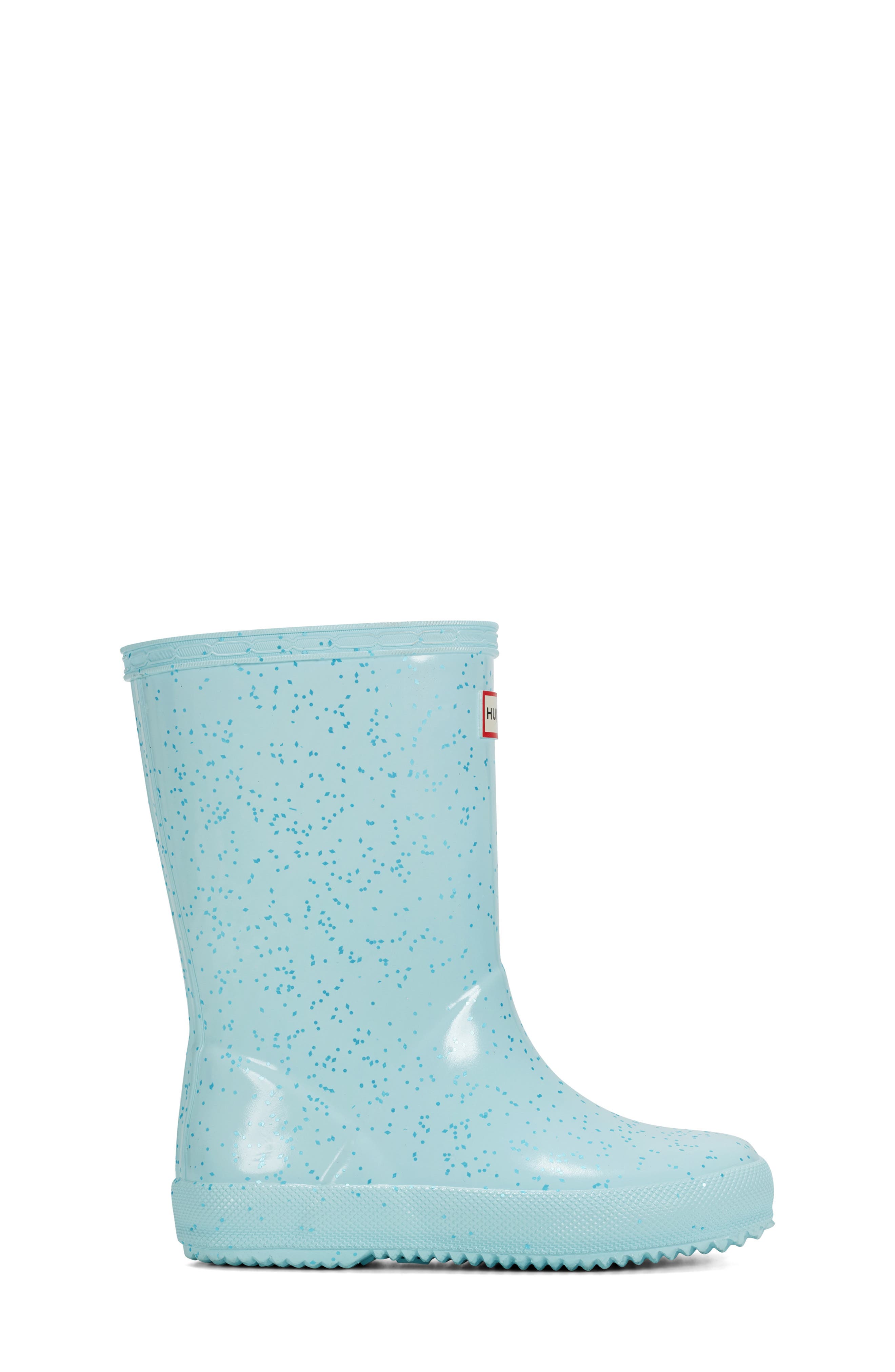 Hunter Kids' Original First Classic Glitter Rain Boot, Alternate, color, Light Blue