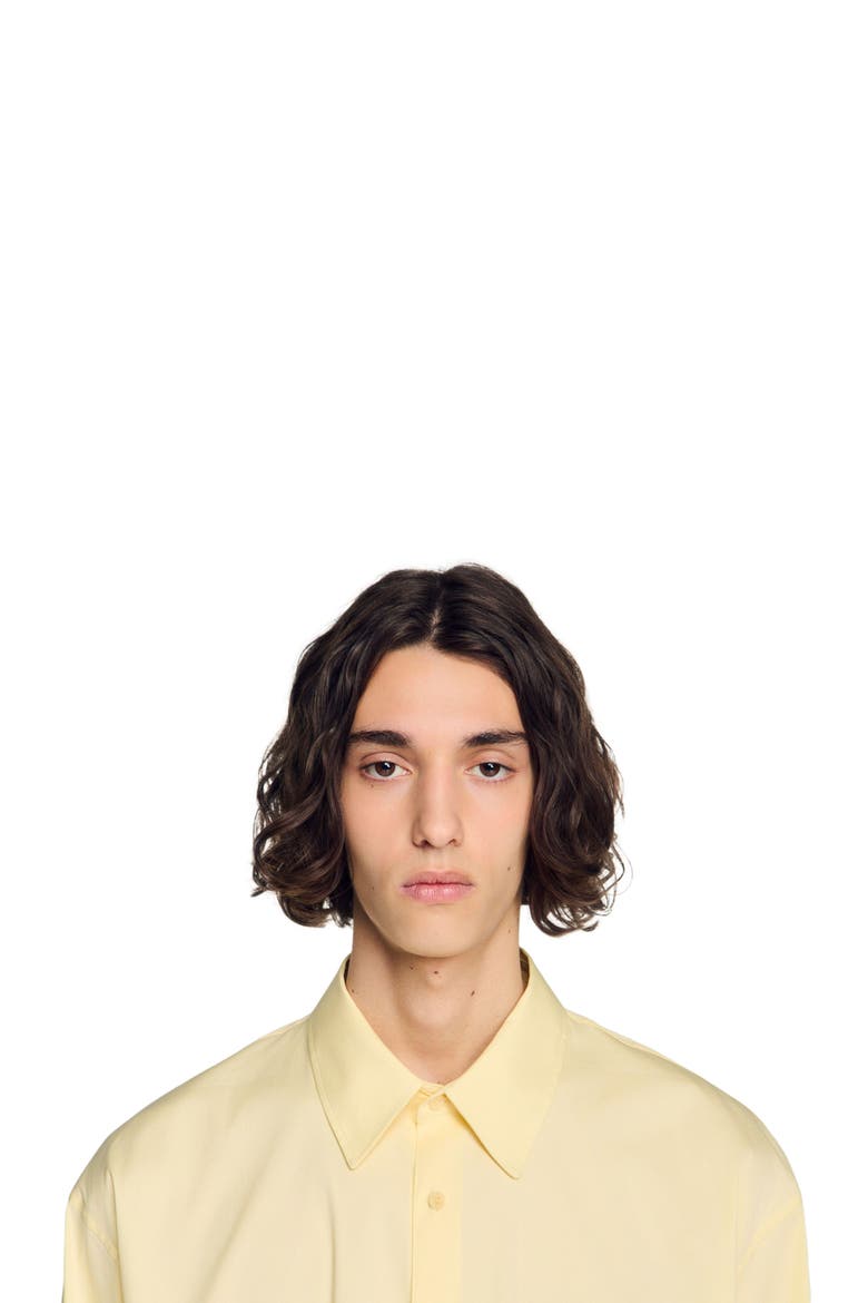 Oversized cotton shirt, Alternate, color, Souffre