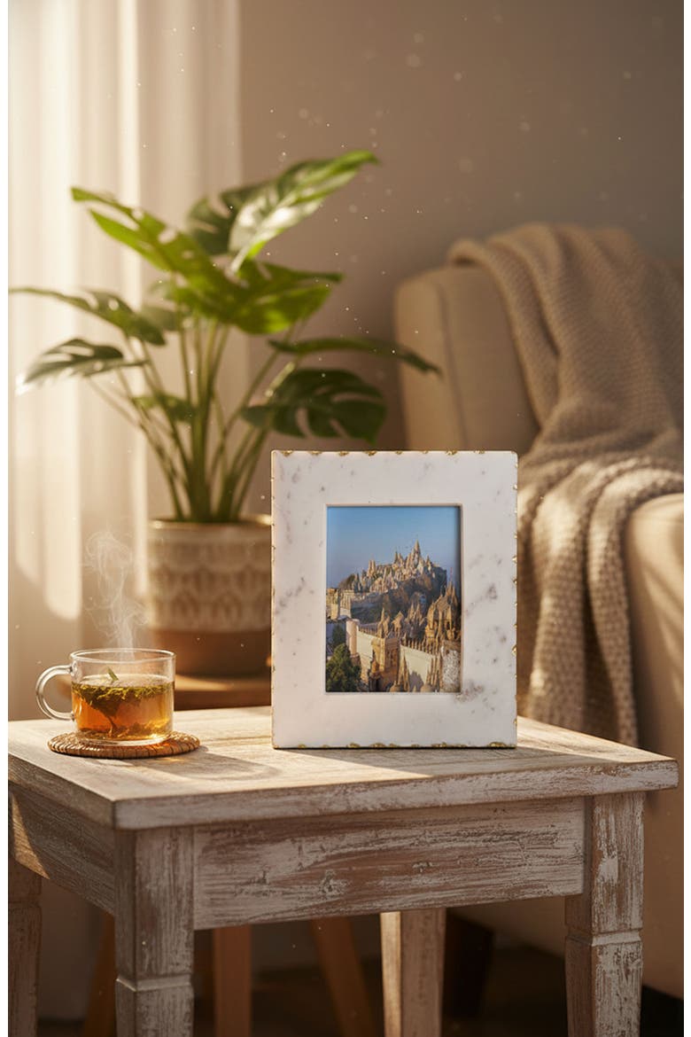 Claire Marble Picture Frame, Alternate, color, WHITE