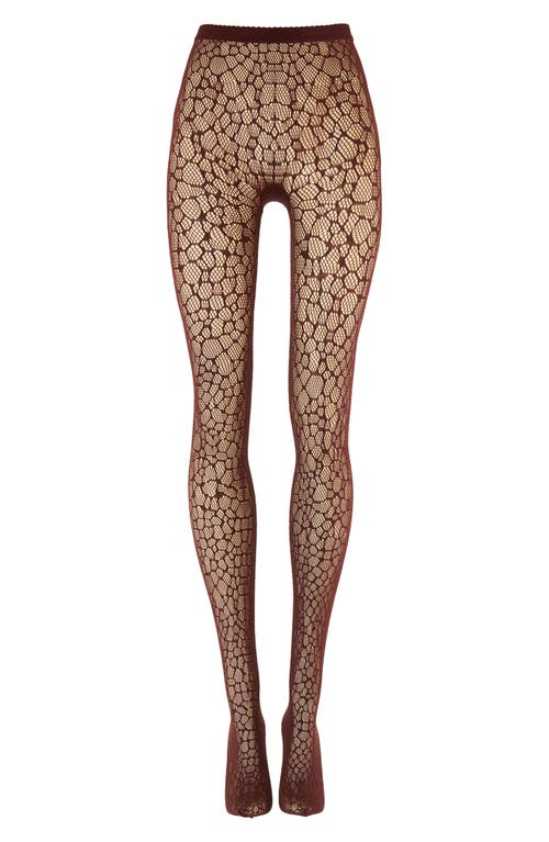 Wolford Reptile Net Tights In Brown