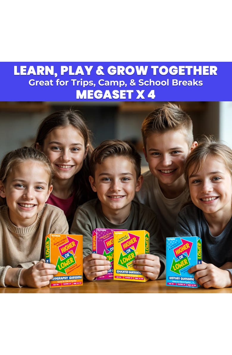 Quokka Higher or Lower Card Game for Kids and Families, Alternate, color, 4 Set