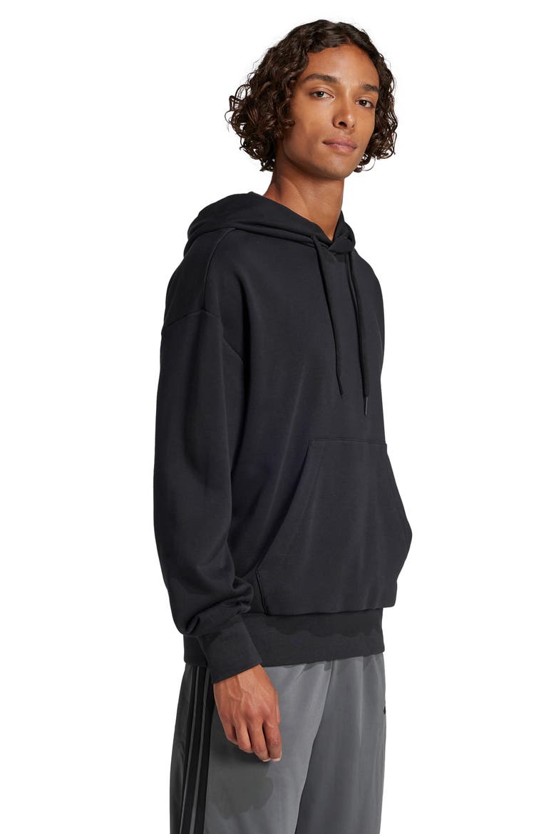 Essentials Loose 3-Bar Hoodie, Alternate, color, BLACK/ WHITE