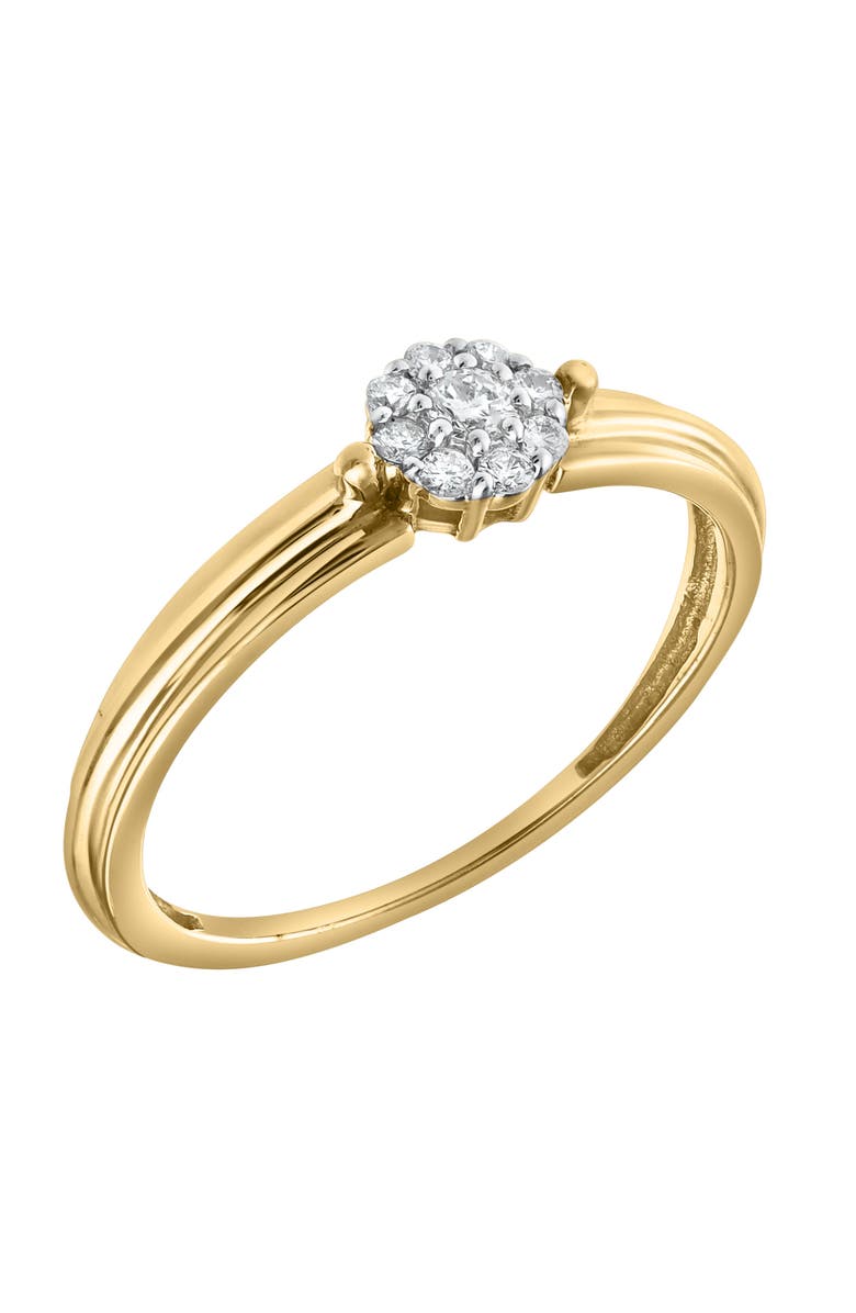 LuvMyJewelry Elowen 0.15 Ct Natural Diamond Floral 10K Gold Ring, Alternate, color, 10K Yellow Gold