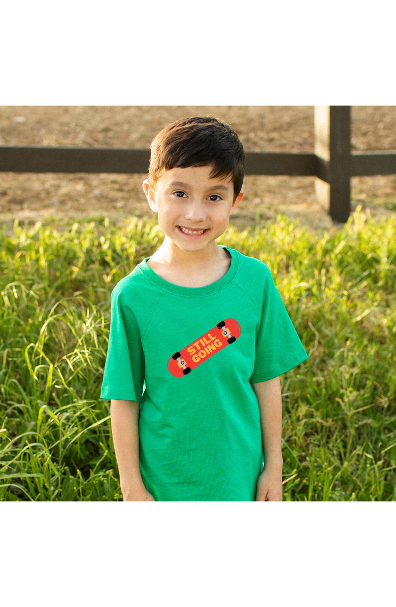 Jackalo Kids' Organic Cotton Skateboard Graphic T-Shirt, Alternate, color, Parakeet