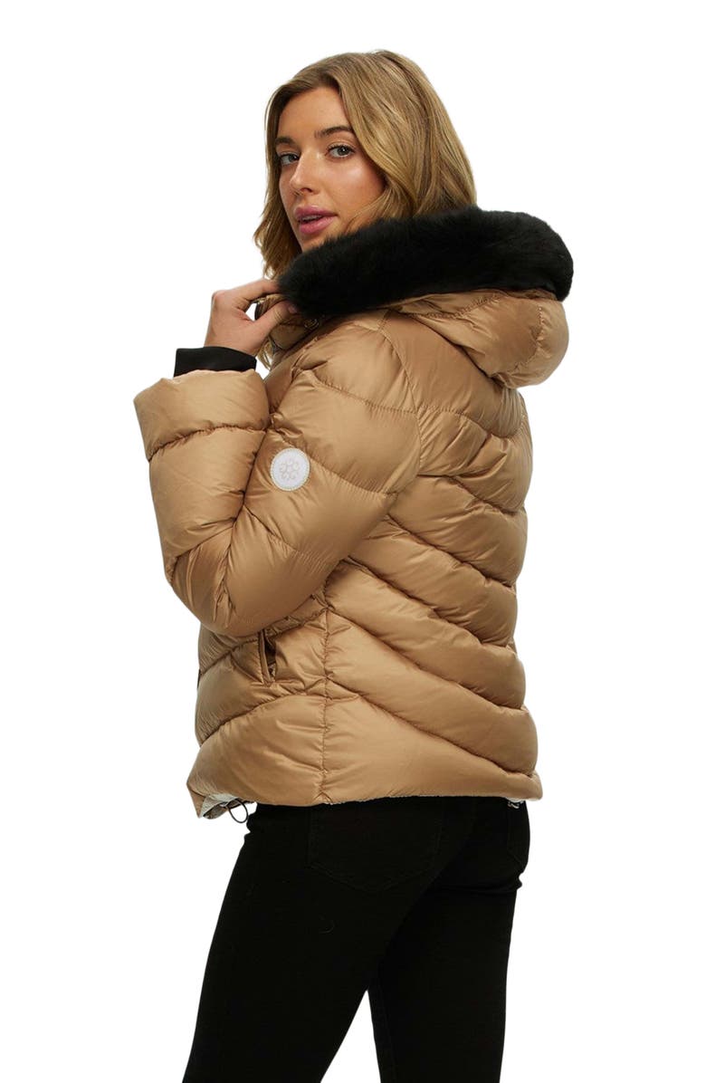 GORSKI Apres-Ski Short Jacket With Detachable Trim, Alternate, color, Camel/Black