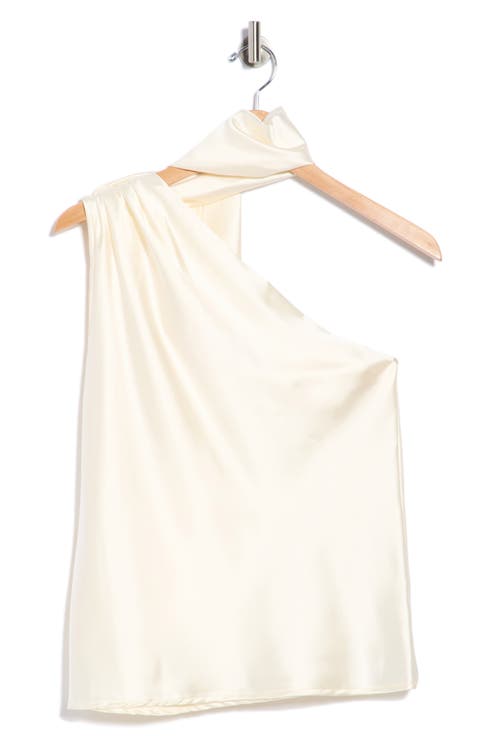 Scarf Detail One-Shoulder Satin Top