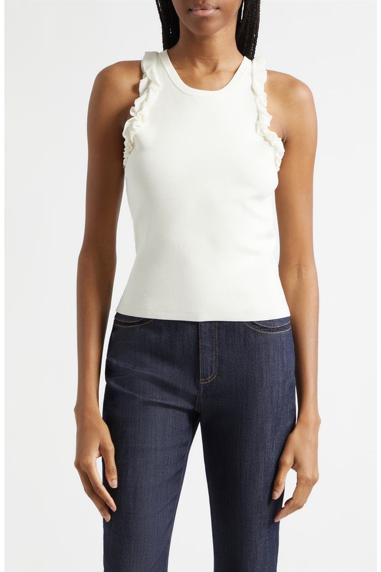 Ruffle Tank, Main, color, IVORY