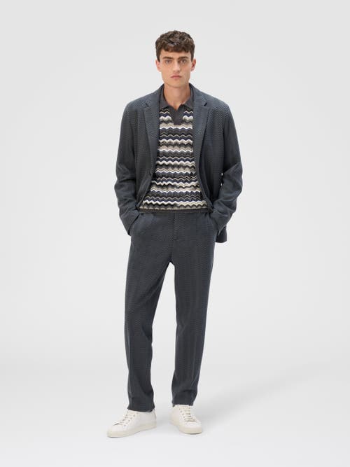 Missoni Straight Pants With Zigzag Pattern In Gray
