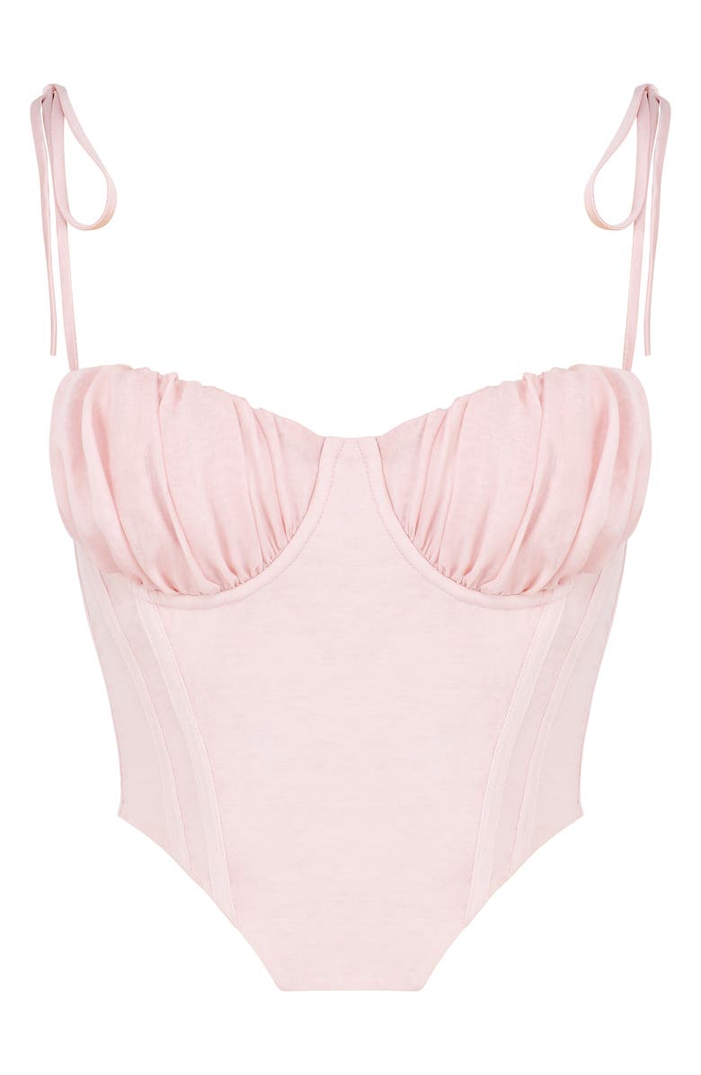 HOUSE OF CB Chiffon Gathered Bust Corset, Alternate, color, 