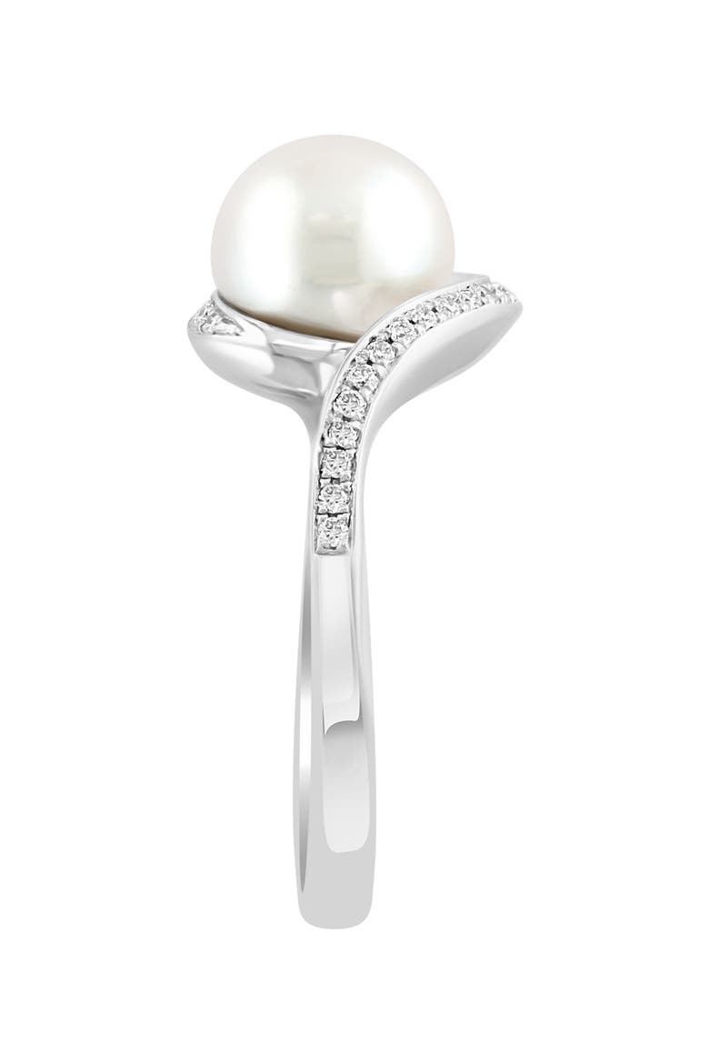 Diamond & Freshwater Pearl Ring, Alternate, color, WHITE