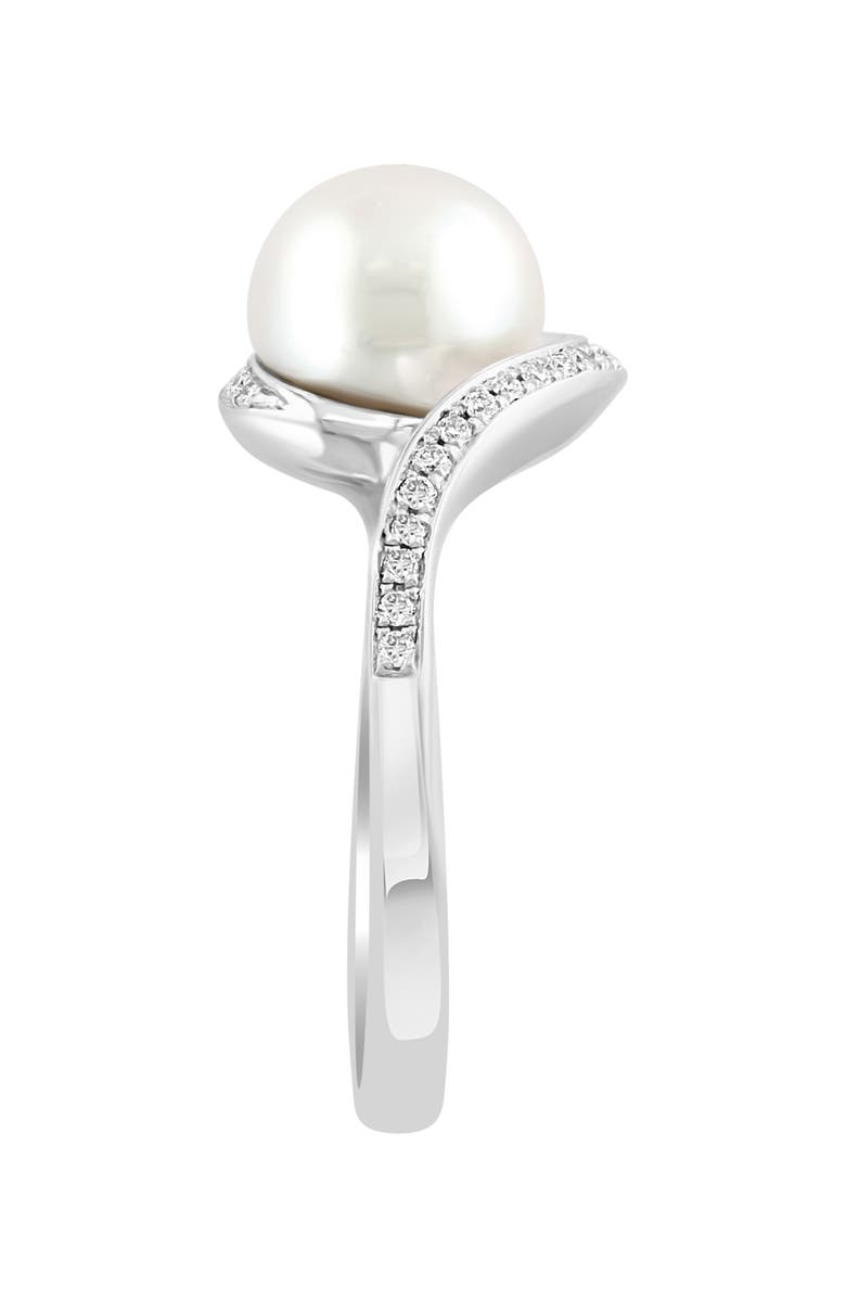 EFFY Diamond & Freshwater Pearl Ring, Alternate, color, White
