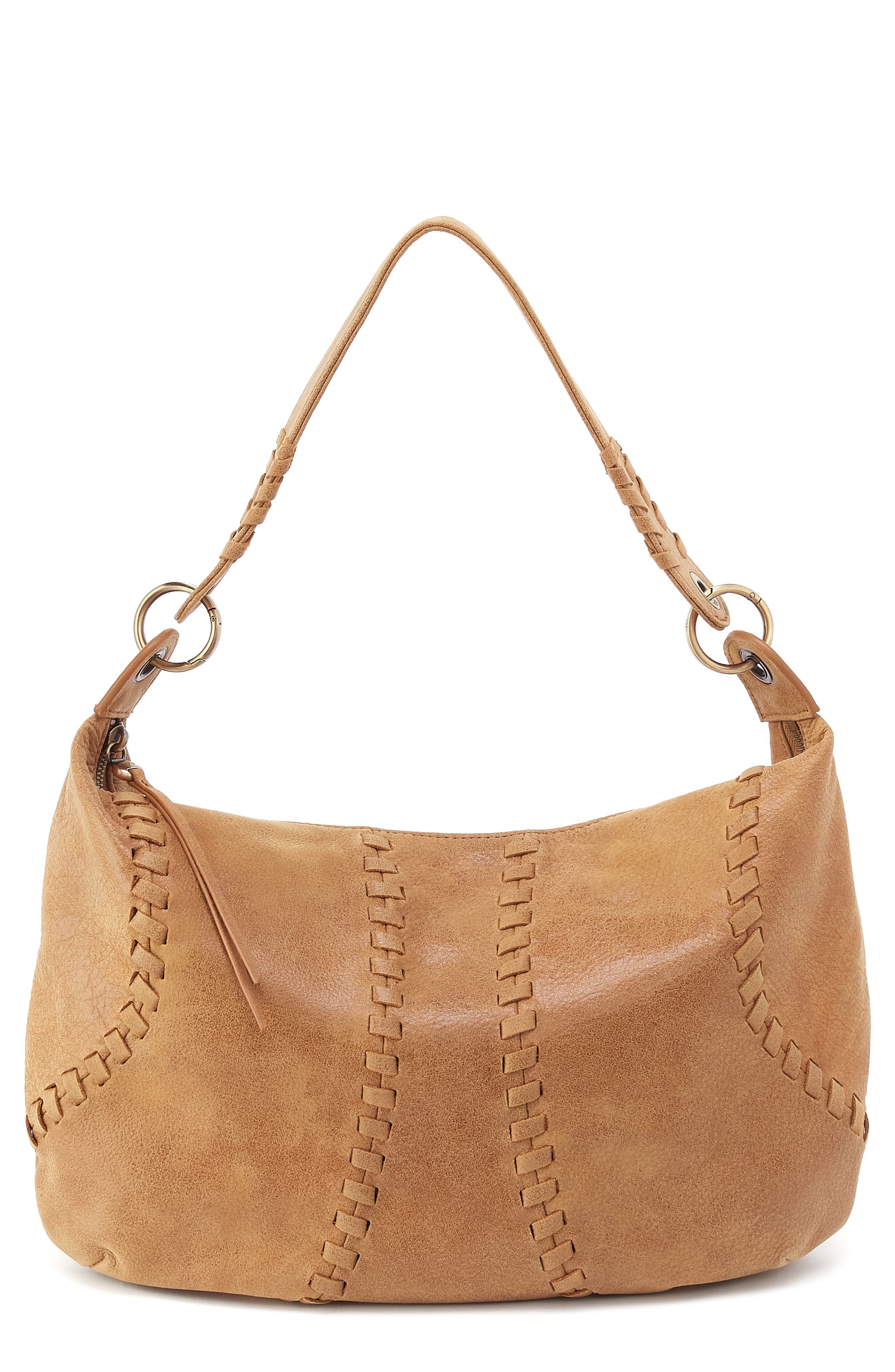 HOBO Opal Leather Shoulder Bag, Main, color, Hazel