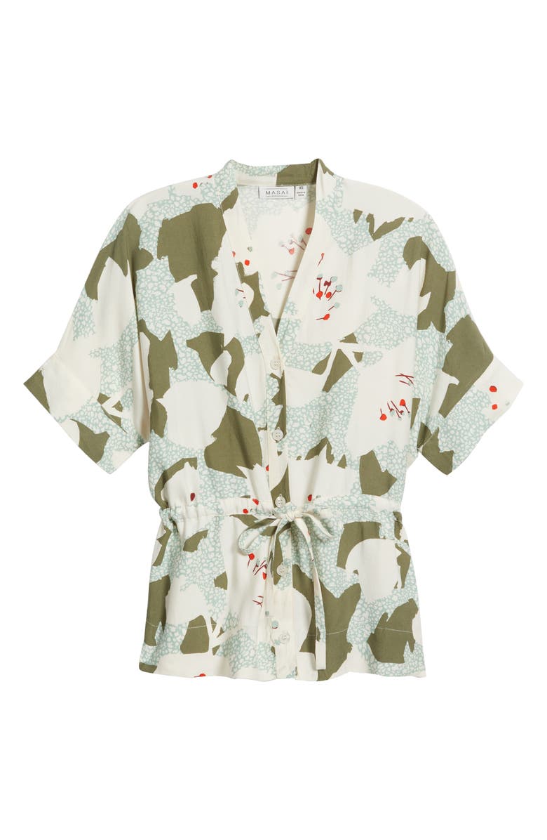 Masai Copenhagen Irekana Print Tie Waist Top, Alternate, color, 