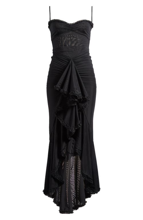 HOUSE OF CB HOUSE OF CB GABBI RUFFLE FRONT GOWN 