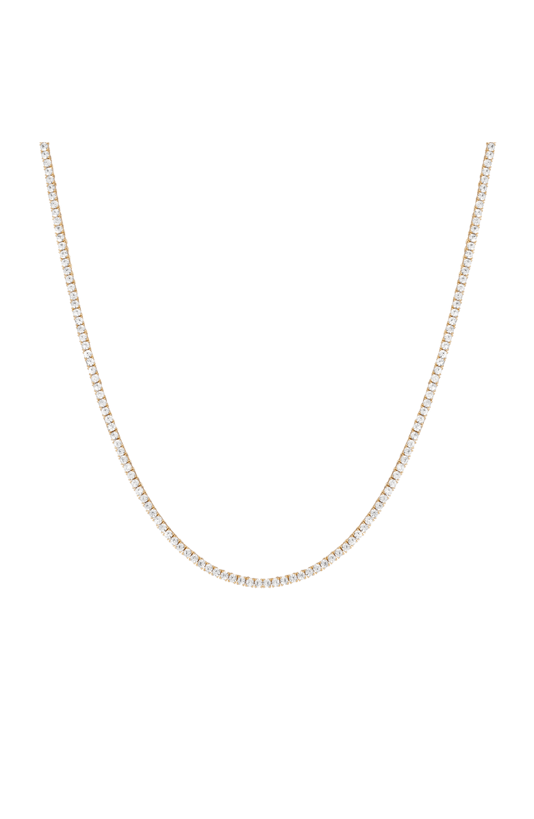 Aurate New York Lab Grown White Sapphire Tennis Necklace, Main, color, 