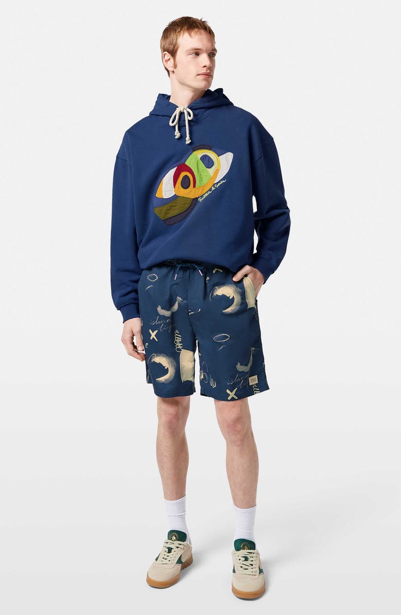 Scotch & Soda Abstract Print Swim Trunks, Alternate, color, Abstracts Atlantic Blue