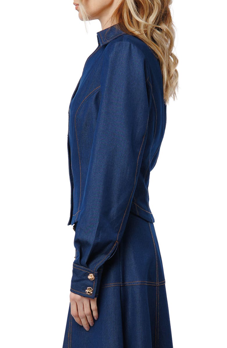 CIEBON Kaylee Princess Seam Denim Button-Up Shirt, Alternate, color, Navy