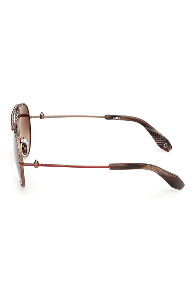 61mm Pilot Sunglasses, Alternate, color, SHINY BROWN / ZEISS BROWN GRADIENT WITH RED AR
