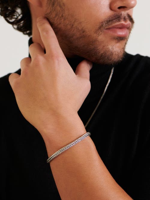 Devata Foxtail Round 5mm Chain Bracelet In Silver