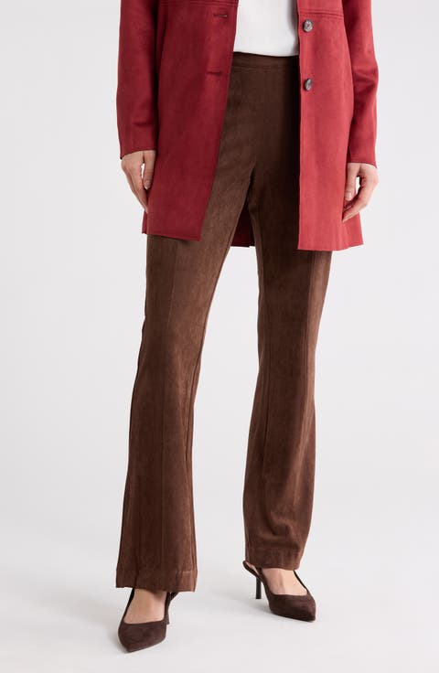 Faux Suede Bootcut Pants