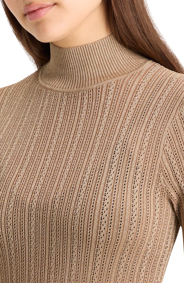 Scotch & Soda Metallic Pointelle Turtleneck Sweater, Alternate, color, 