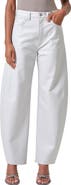 AGOLDE Luna Pieced High Waist Barrel Leg Leather Blend Pants