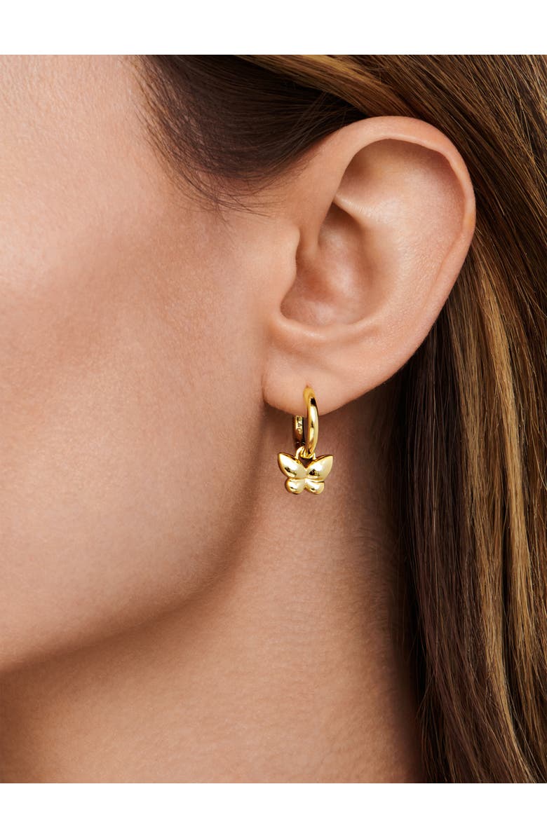 DEVATA Butterfly Hoop Earrings in Gold Plated Sterling Silver, Alternate, color, Yellow Gold