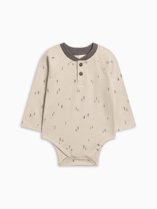 Colored Organics Kids' Organic Lucas Raglan Henley Bodysuit In Neutral